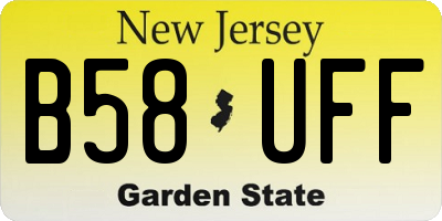 NJ license plate B58UFF