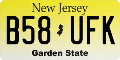 NJ license plate B58UFK