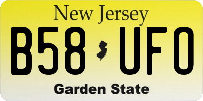 NJ license plate B58UFO