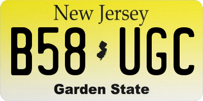 NJ license plate B58UGC