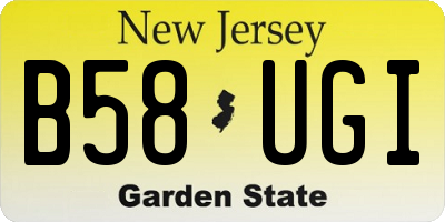 NJ license plate B58UGI