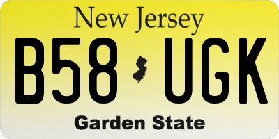 NJ license plate B58UGK