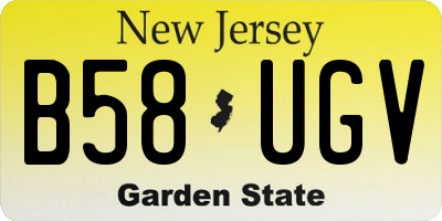 NJ license plate B58UGV