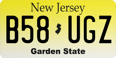 NJ license plate B58UGZ