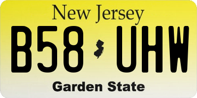 NJ license plate B58UHW