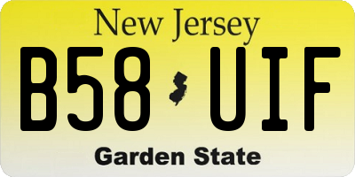 NJ license plate B58UIF