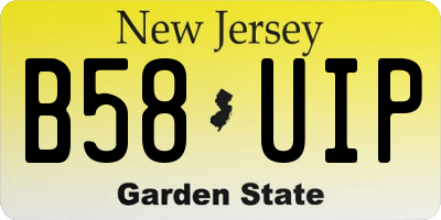 NJ license plate B58UIP