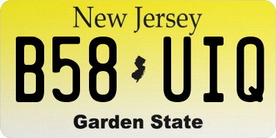 NJ license plate B58UIQ