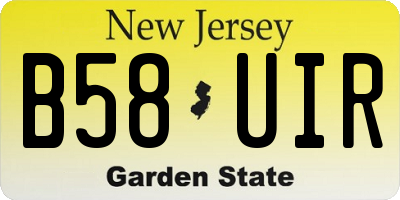 NJ license plate B58UIR
