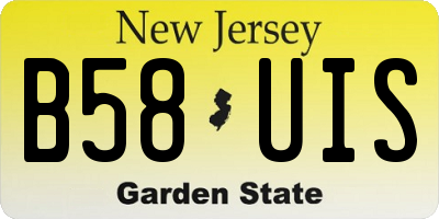 NJ license plate B58UIS