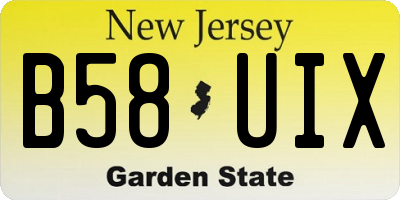 NJ license plate B58UIX