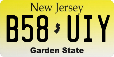 NJ license plate B58UIY