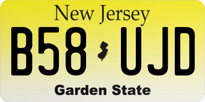 NJ license plate B58UJD