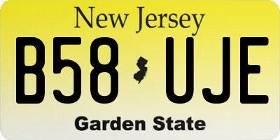 NJ license plate B58UJE