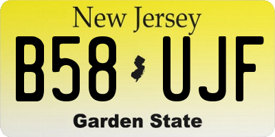 NJ license plate B58UJF