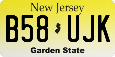 NJ license plate B58UJK