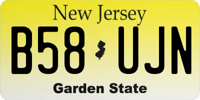 NJ license plate B58UJN