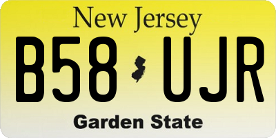 NJ license plate B58UJR