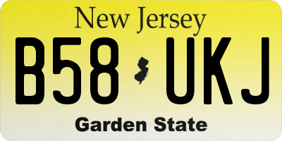 NJ license plate B58UKJ