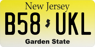 NJ license plate B58UKL