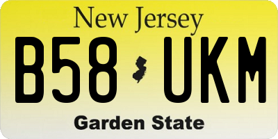 NJ license plate B58UKM