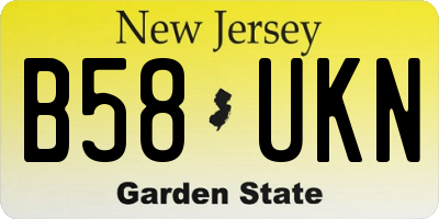 NJ license plate B58UKN
