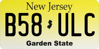 NJ license plate B58ULC
