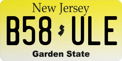 NJ license plate B58ULE