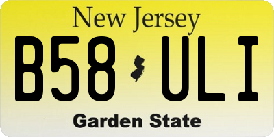 NJ license plate B58ULI