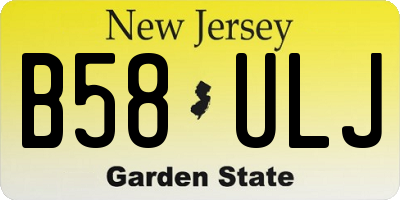 NJ license plate B58ULJ