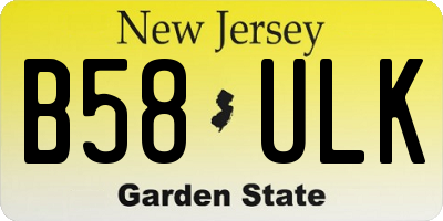 NJ license plate B58ULK