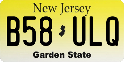 NJ license plate B58ULQ