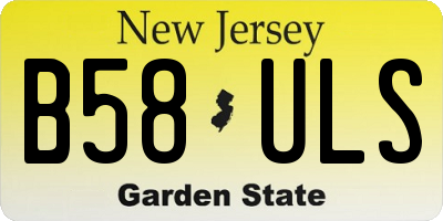 NJ license plate B58ULS