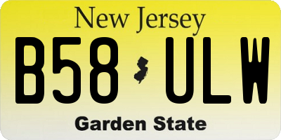 NJ license plate B58ULW