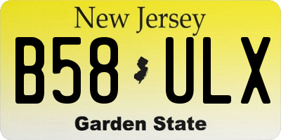 NJ license plate B58ULX