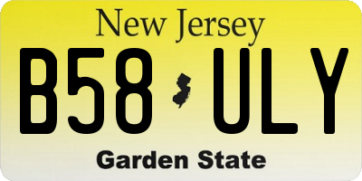 NJ license plate B58ULY