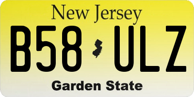 NJ license plate B58ULZ