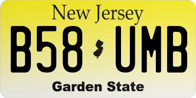 NJ license plate B58UMB