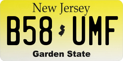 NJ license plate B58UMF