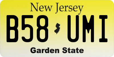 NJ license plate B58UMI
