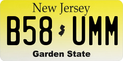 NJ license plate B58UMM
