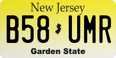 NJ license plate B58UMR