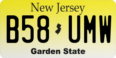 NJ license plate B58UMW