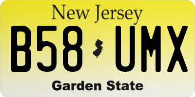 NJ license plate B58UMX