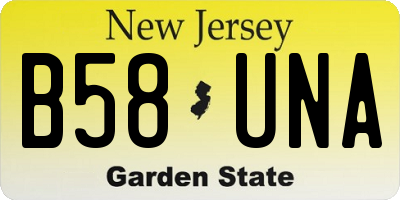 NJ license plate B58UNA