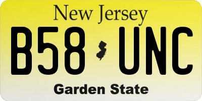 NJ license plate B58UNC