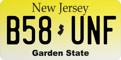 NJ license plate B58UNF
