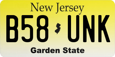 NJ license plate B58UNK