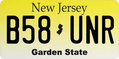 NJ license plate B58UNR