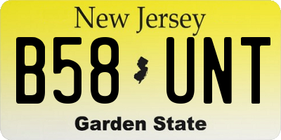 NJ license plate B58UNT